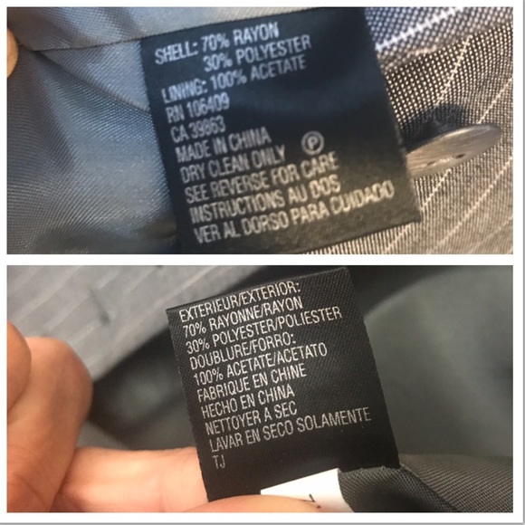 Tahari Arthur S Levine Gray Pin Striped Blazer - Picture 8 of 9